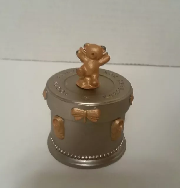 Russ Berrie Heavy Duty Silver & Gold Toned Metal Tooth Fairy Keepsake Box