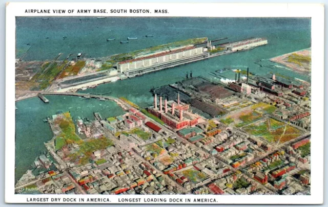 Postcard - Airplane View Of Army Base - South Boston, Massachusetts