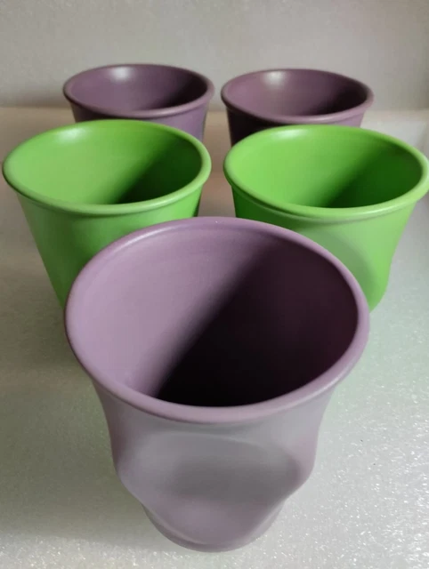 Lot De 5 Tasses Gobelets Céramique Revol France - Modèle Froissé - Occasion Bon état - Collection