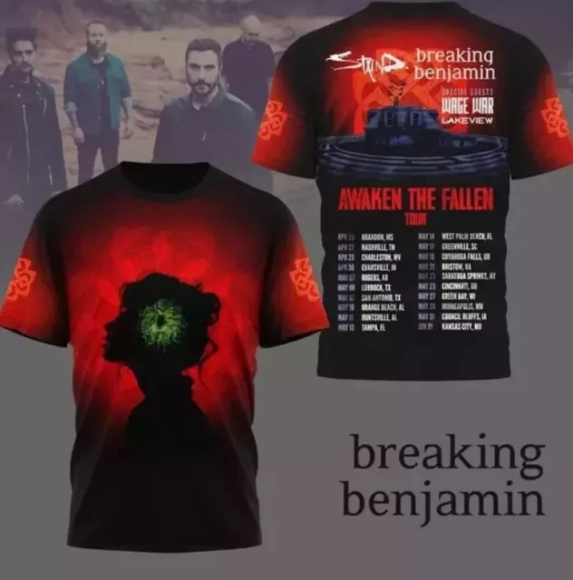 BREAKING BENJAMIN AWAKEN the fallen tour 2025 ! hot shirt 3D £17.70 PicClick UK
