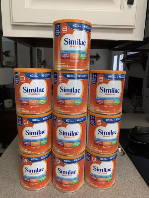 10 Cans of Similac Sensitive 0-12 Months (12.5 Oz) each. New Unopened Exp 8/1/24