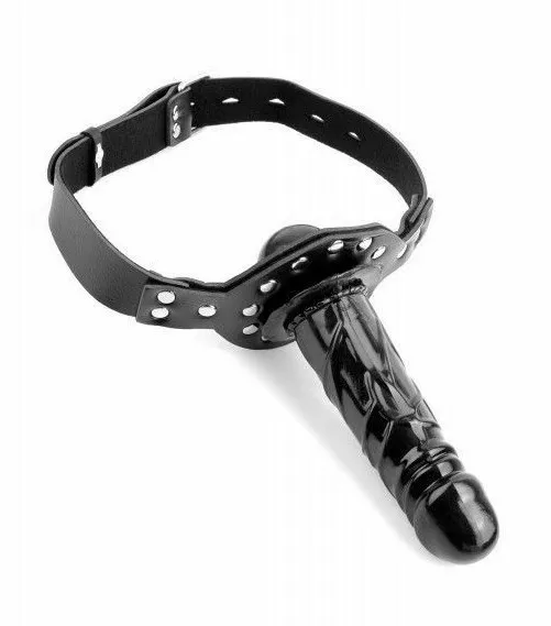 Morso con fallo strap on indossabile dildo ball gag plug vaginale sexy black