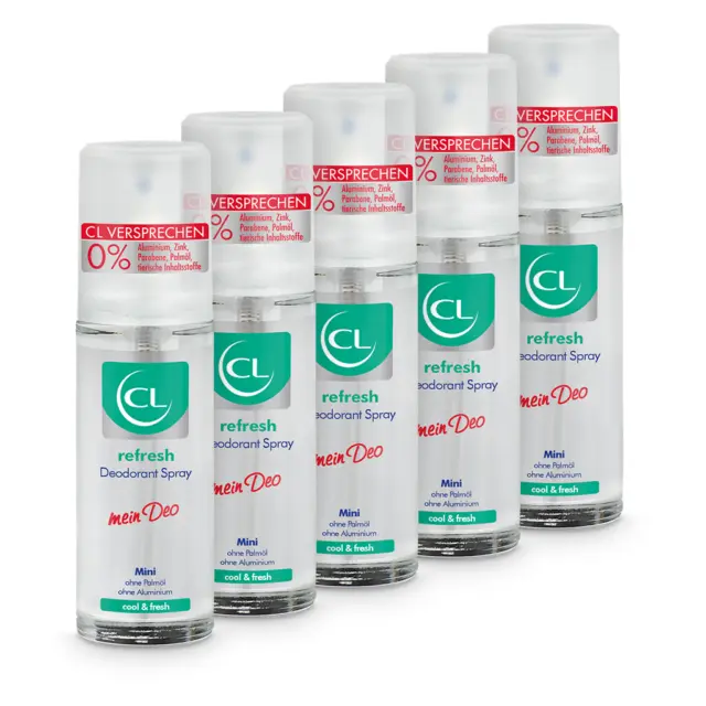 CL refresh Deodorant Spray mit kühlender Wirkung 5x 20 ml - Deo Spray für Frauen