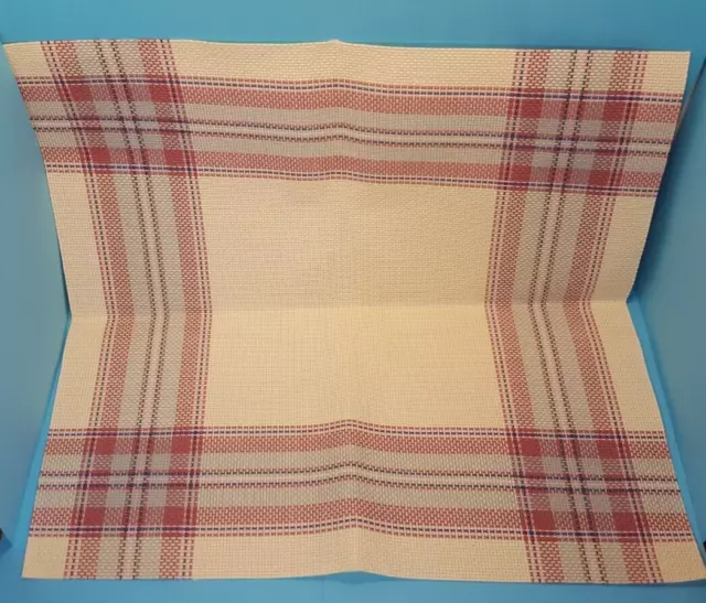Hopscotch Tartan Plaid Pink Blue 14 Ct Aida Cross Stitch Fabric 15" x 15"