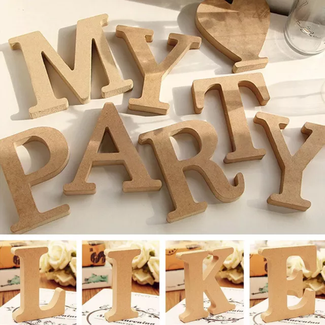 Large Wooden Natural Letter Wood Letters Alphabet Wedding Name  Home Decor A-Z