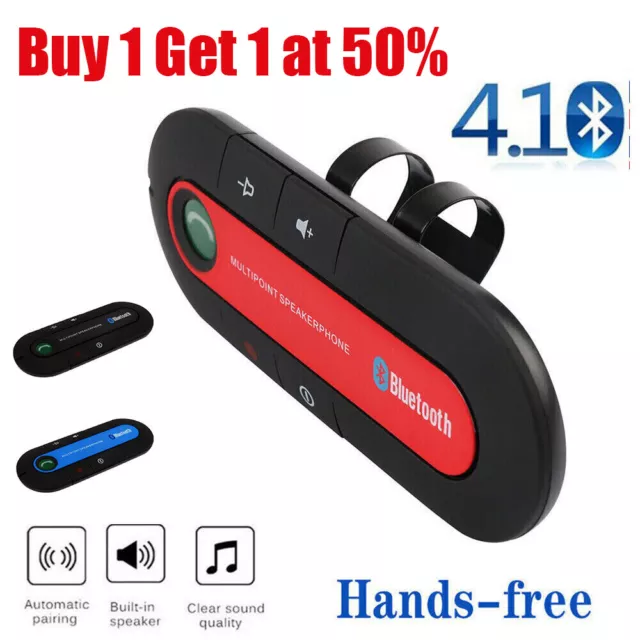 Wireless Bluetooth Speaker Hands-Free Car Kit Speakerphone Visor Clip Receiver