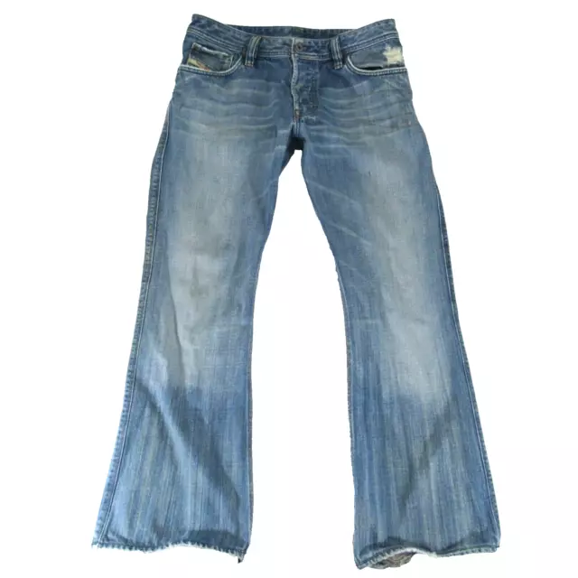 DIESEL ZAF JEANS Mens 33x30 Bootcut Flare Button Fly Denim Made In ...