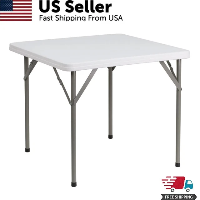 FOLDING TABLE SQUARE Granite White Plastic Banquet Halls Cafeterias 2.