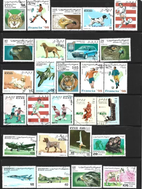 Western Sahara, 36 Stamps, Assorted, CTO