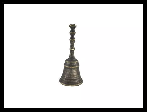 Campana campanella in ottone brunito con manico da tavolo ristorante per gara p