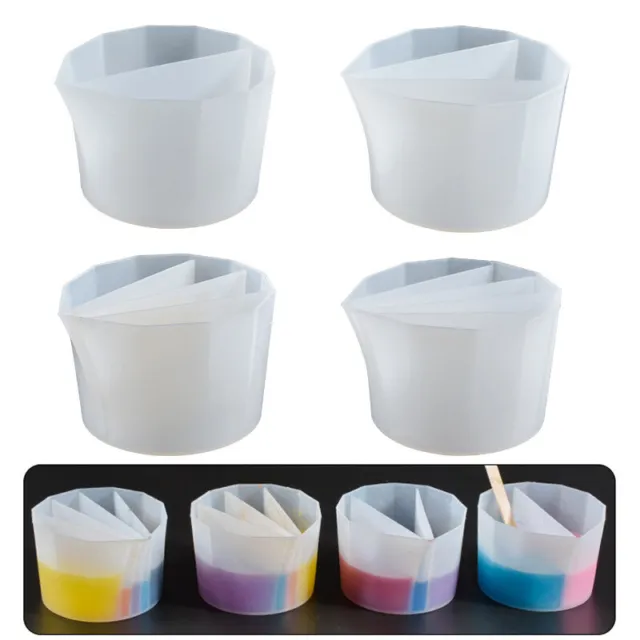 Multi Pour Cup Resin Silicone Mold Epoxy Casting Acrylic Paint Rainbow DIY Craft