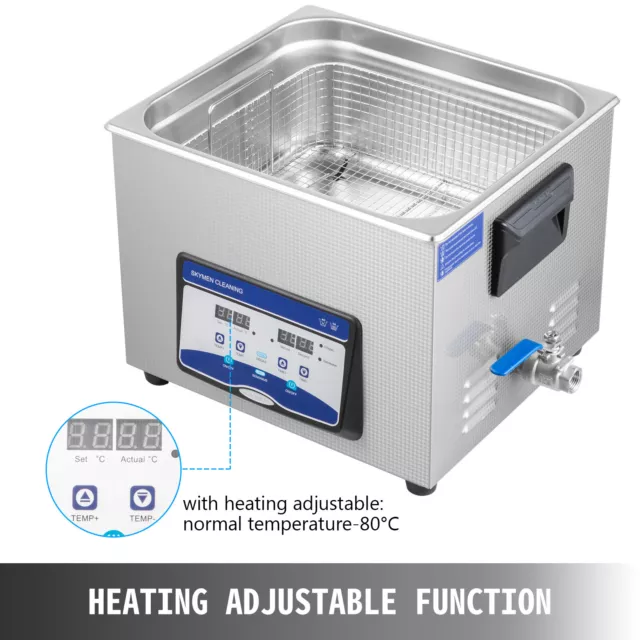 VEVOR Limpiador Ultrasónico Digital 15L Limpiador de Joyas Ultrasonic Cleaner 3