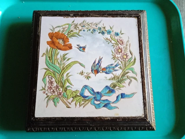 Ancien Dessous  De Plat Avec Carreau Faïence