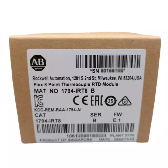 NEW Allen-Bradley 1794-IRT8 Flex 8 Point Thermocouple RTD Module