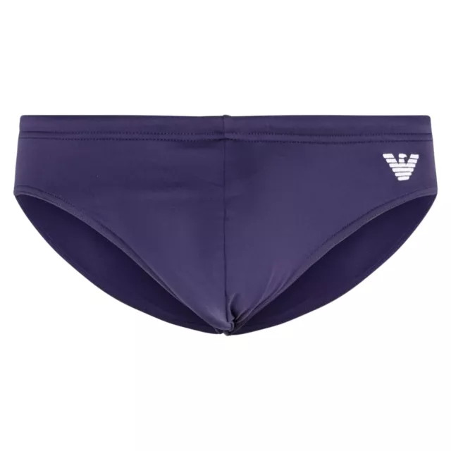 Emporio Armani - Slip mare blu con ricamo logo sul fronte per uomo