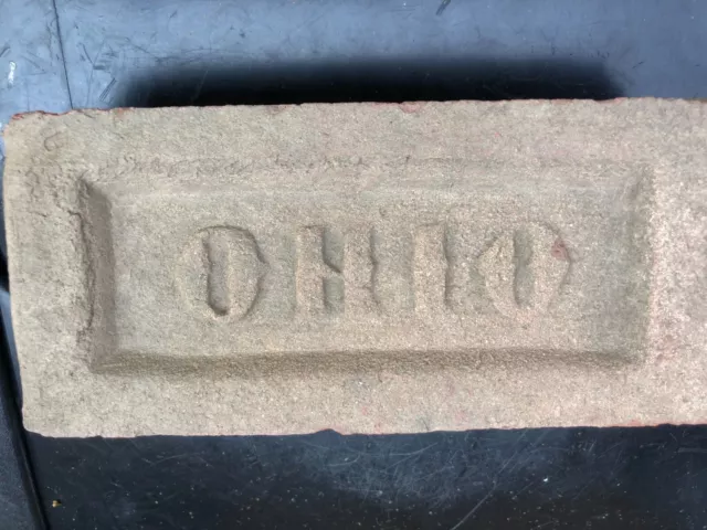 VINTAGE- ANTIQUE OHIO - LOGO BRICK- ARCHITECTUAL/RARE 1960's RED CLAY--RECLAIMED