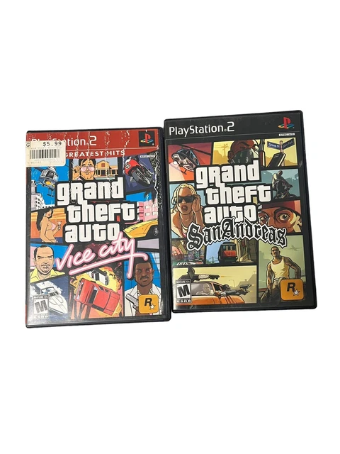 Lot De 2 Jeux PS2 : GTA San Andreas + Vice City – Version NTSC, état Très Correct