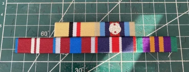 MEDAL RIBBON BAR - 6 SPACE FULL SIZE - PINNED or STUDDED or SEWN 3