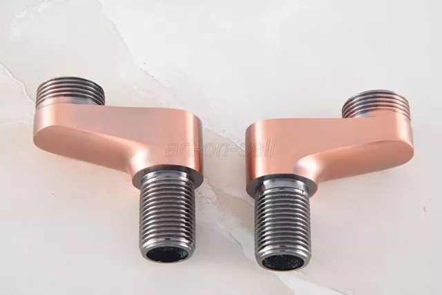 Red Copper Clawfoot Wall Mount Bath Tub Faucet Adjustable Adapter Swing Arms