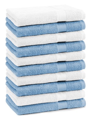 BETZ Set di 10 Lavette Premium Misura 30 x 30 cm 100% Cotone Colore Lilla e Blu Reale 