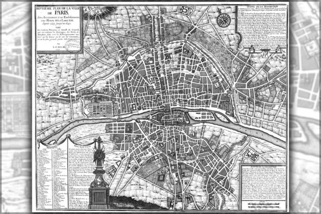 Poster, Many Sizes; Map Of Paris France From 1589 To 1643