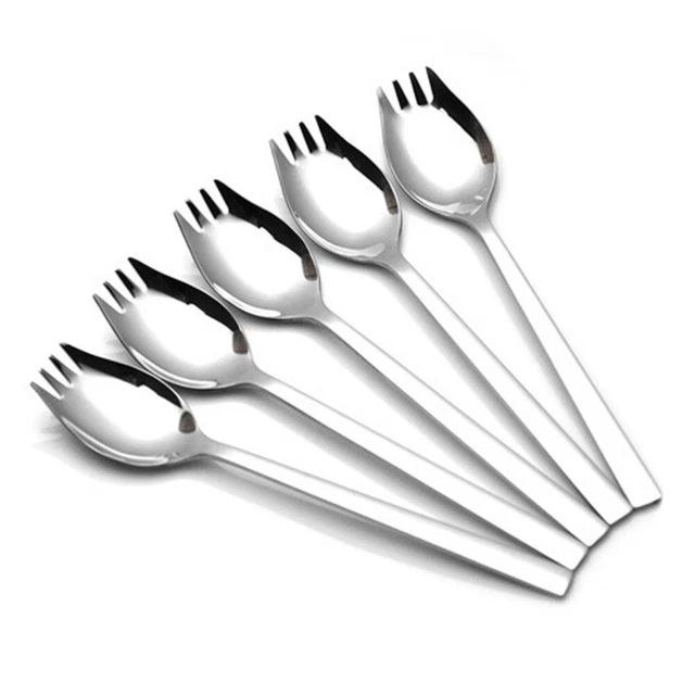 6 piezas Cuchara de acero inoxidable De vajilla Cuchara de ensalada