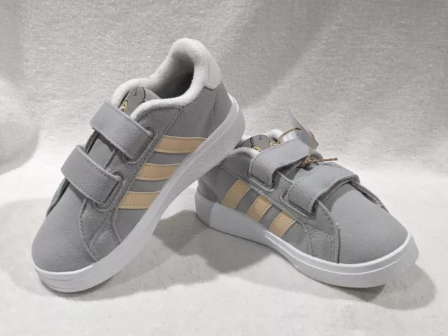 adidas Grand Court Thumper CF I Grey/Peach Toddler's Sneakers - Size 6/7/8/9 NWB