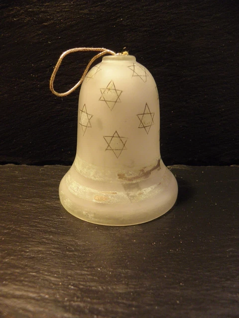 Glasglocke mit Davidsternen um 1900 / 8 cm groß