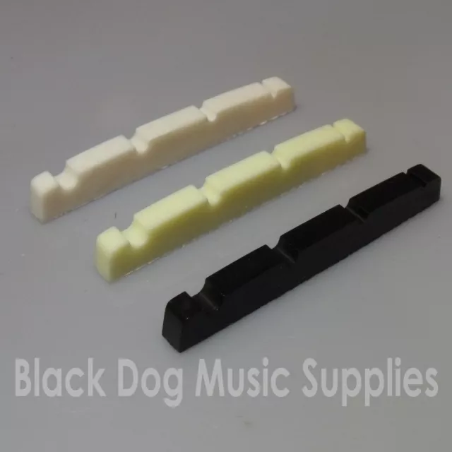 Graphite four string bass guitar nut 38mm x 3.5mm black, white or Ivory colour