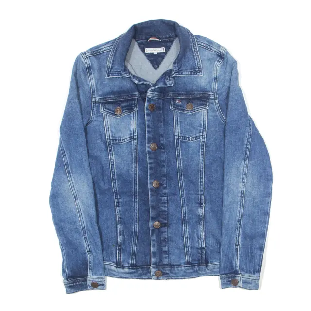 TOMMY HILFIGER Oversize Sequin Icon Denim Jacket Blue Girls M
