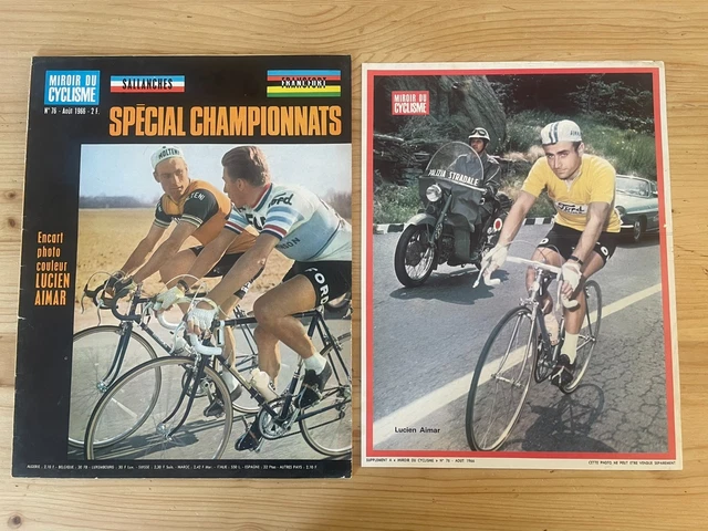 Roger Pingeon ancien poster miroir du cyclisme N°67 Janvier 1966