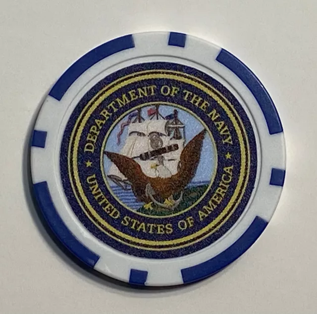 United States Navy - Magnetic Clay Poker Chip - Golf Ball Marker