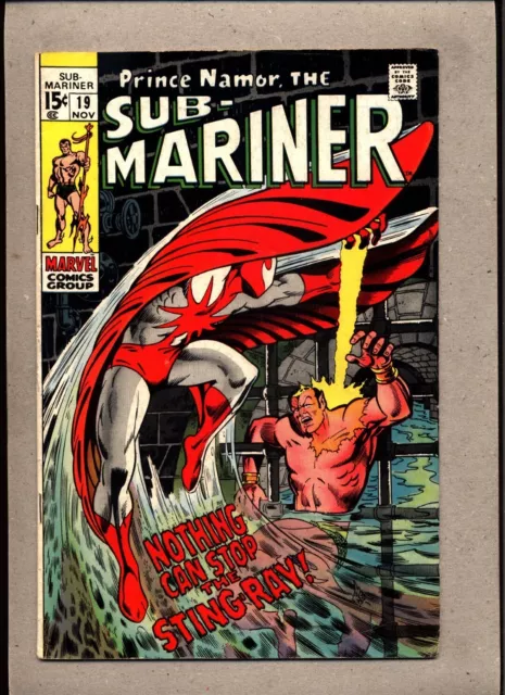 Prince Namor, Sub-Mariner #19_Nov 1969_Very Fine Minus_The Sting-Ray_Silver Age!