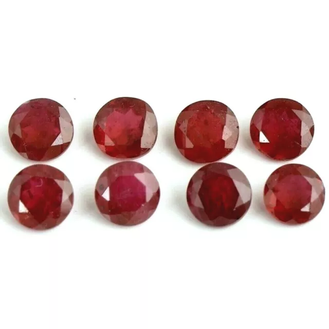 Vente en Lot 3mm Rond Facette Naturel Mozambique Rubis Desseré Calibré Gemme