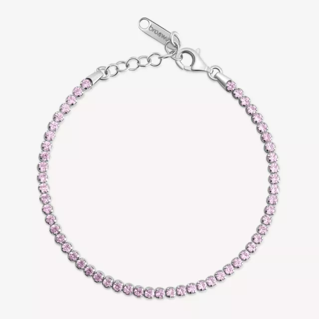 Brosway Fancy Bracciale Tennis Con Zirconi In Argento 925 Fvp108 Vibrant Pink