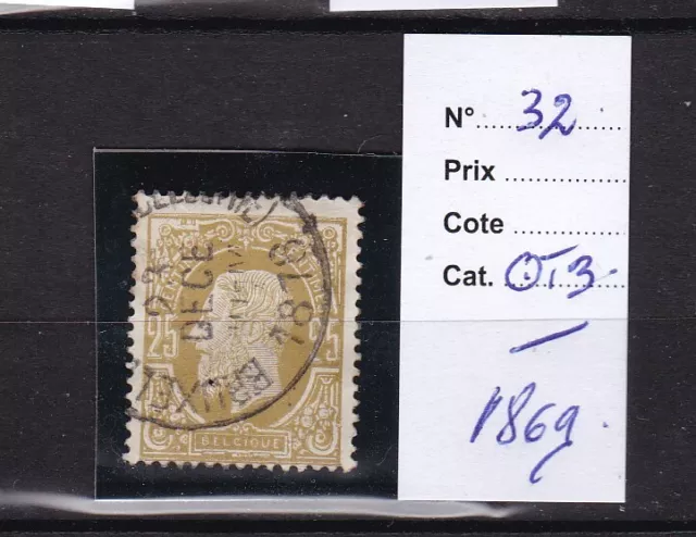 Belgique 1869 N° 32-Obl.tb-Voir Scan-B547