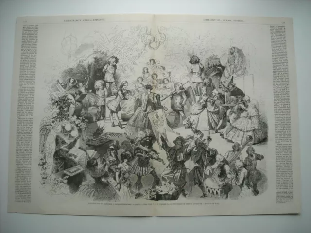 Gravure 1859. Inauguration Du Carnaval A Saint-Petersbourg Chez Mme Pavlovna....