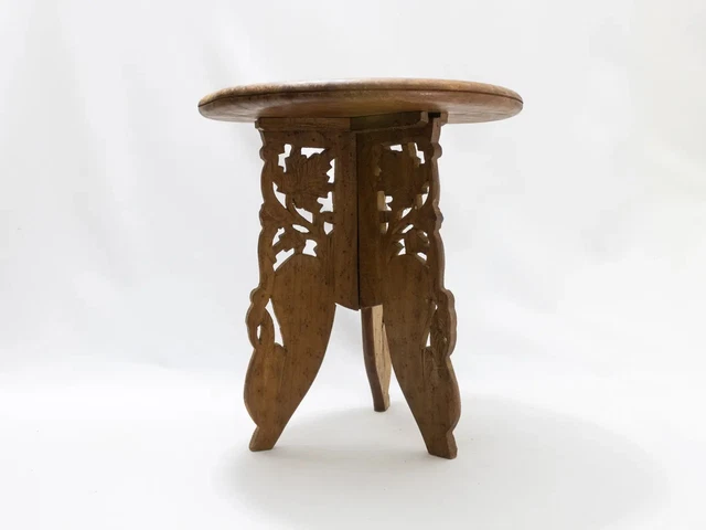 Guéridon Tulipe Vintage En Bois à Restaurer – 2 Plateaux, 3 Pieds – Idéal Pour Relooking
