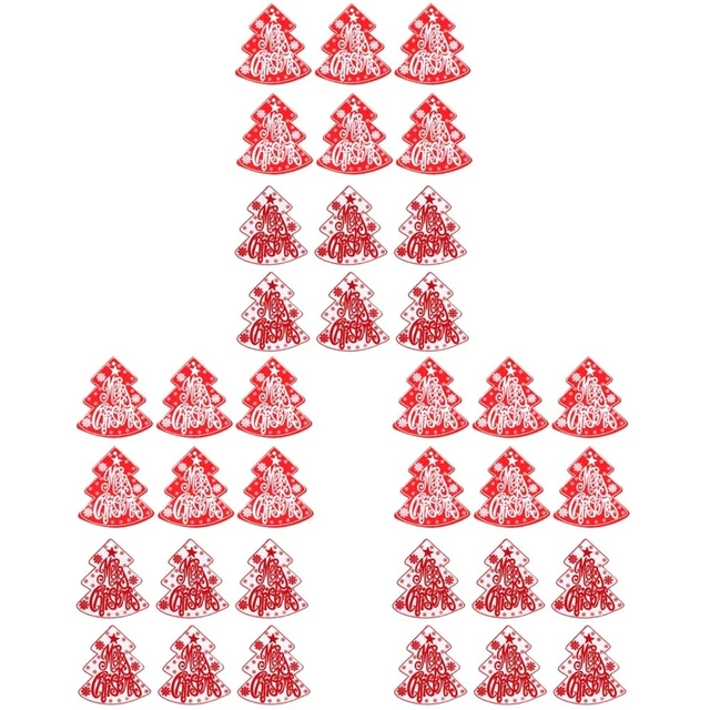 36 Pcs Wooden Christmas Tree Pendant Vintage Ornament Gift Ornaments