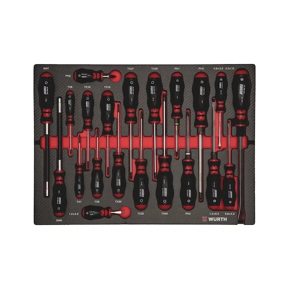 Cacciaviti per Carrello Officina Tappetino Set 21pz - WÜRTH 0965905980