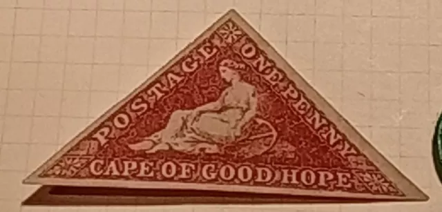 1853 1d Brick-red Unused (No Gum) Cape Of Good Hope Triangle