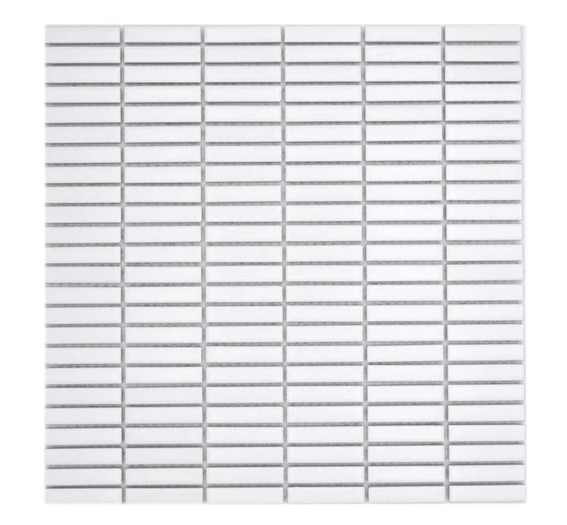 Mosaïque Blanc Bambusoptik Céramique Mat Rectangle Mur Cuisine Douche Wc