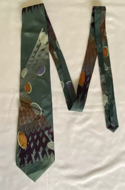 Zylos George Machado 100% Silk Necktie Men's Tie Geometric Abstract USA