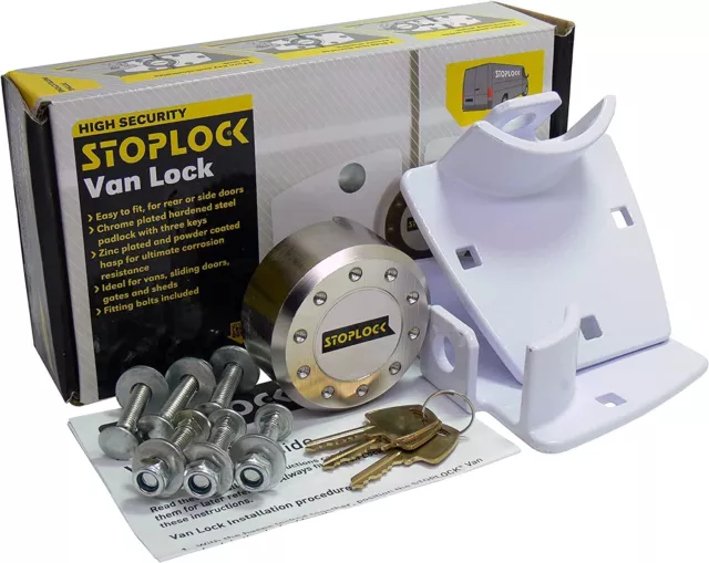 Verrouillage de porte arrière ou latérale blanc Stoplock fourgon haute sécurité cadenas hap 3