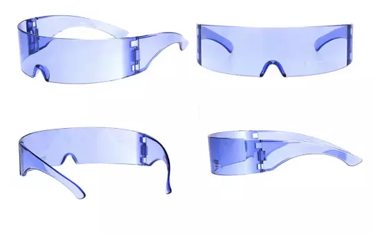Cyber Punk Cyclops Purple Shield Neon Color Lens Plastic Wrap Sunglasses