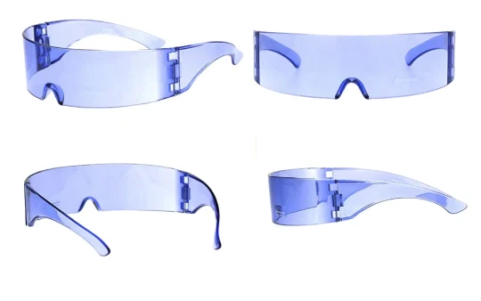 Cyber Punk Cyclops Purple Shield Neon Color Lens Plastic Wrap Sunglasses