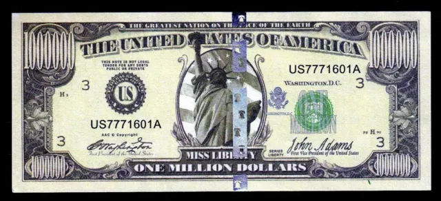 ★★ Usa / Etats Unis : Billet 1 Million Dollars Statue De La Liberte  ★★ G