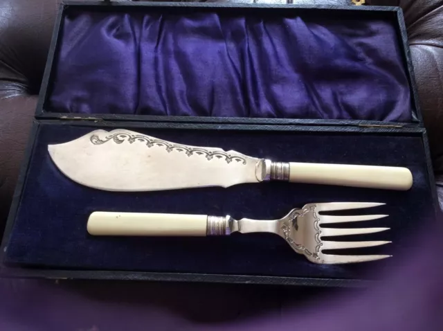 Bundle of various vintage fish knives and forks with faux bone handles  delivered