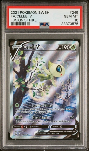 Celebi V ALT ART - PSA 10 - 245/264 - Fusion Strike - Graded Pokemon Card