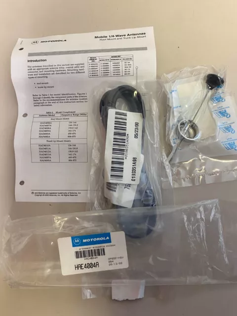 Motorola HAE4004A Mobile Antenna Kit trunk or roof mount